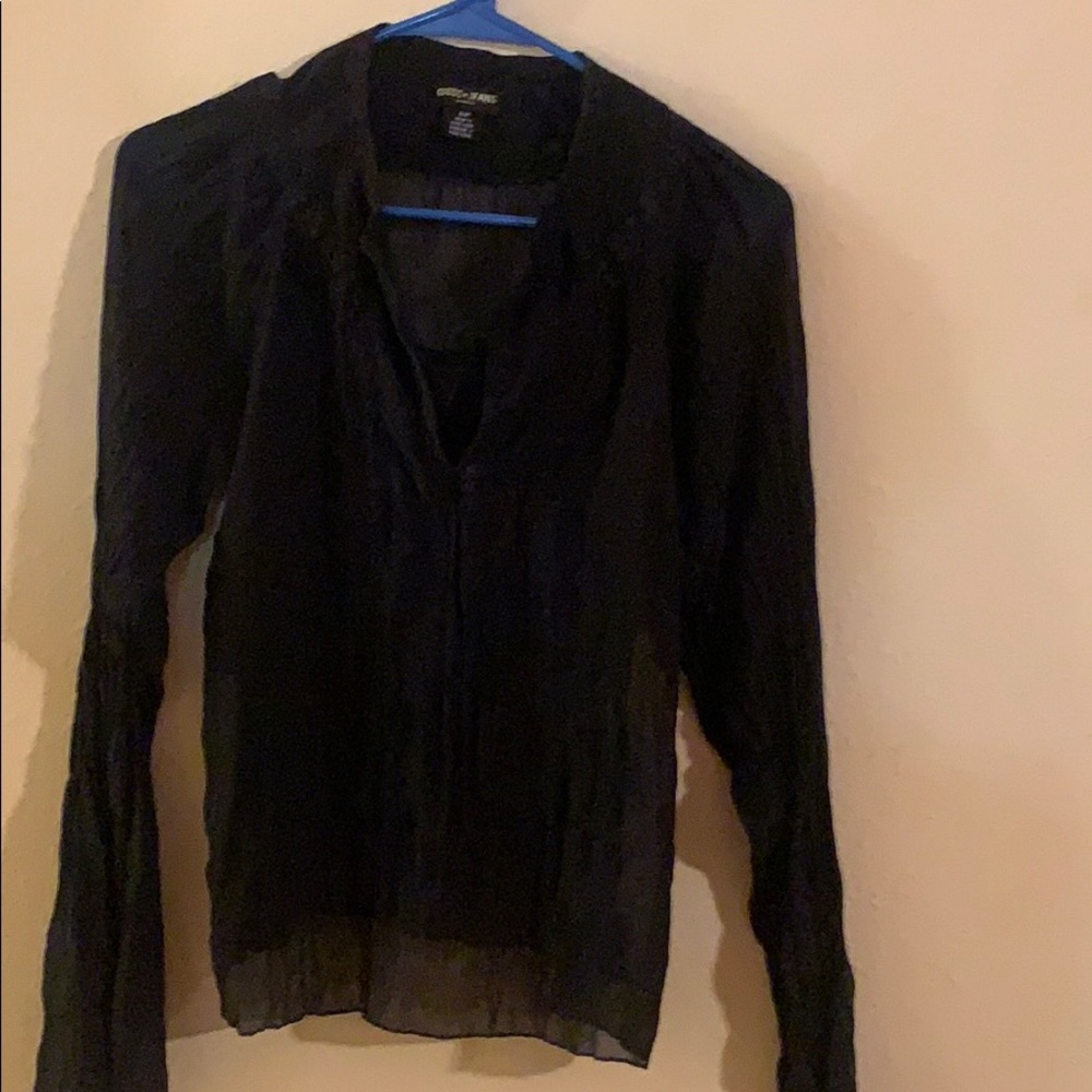 Long sleeved see thru blouse